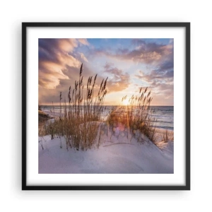 Affiche dans un cadre noir - Poster - Salutations du soleil et du vent - 50x50 cm