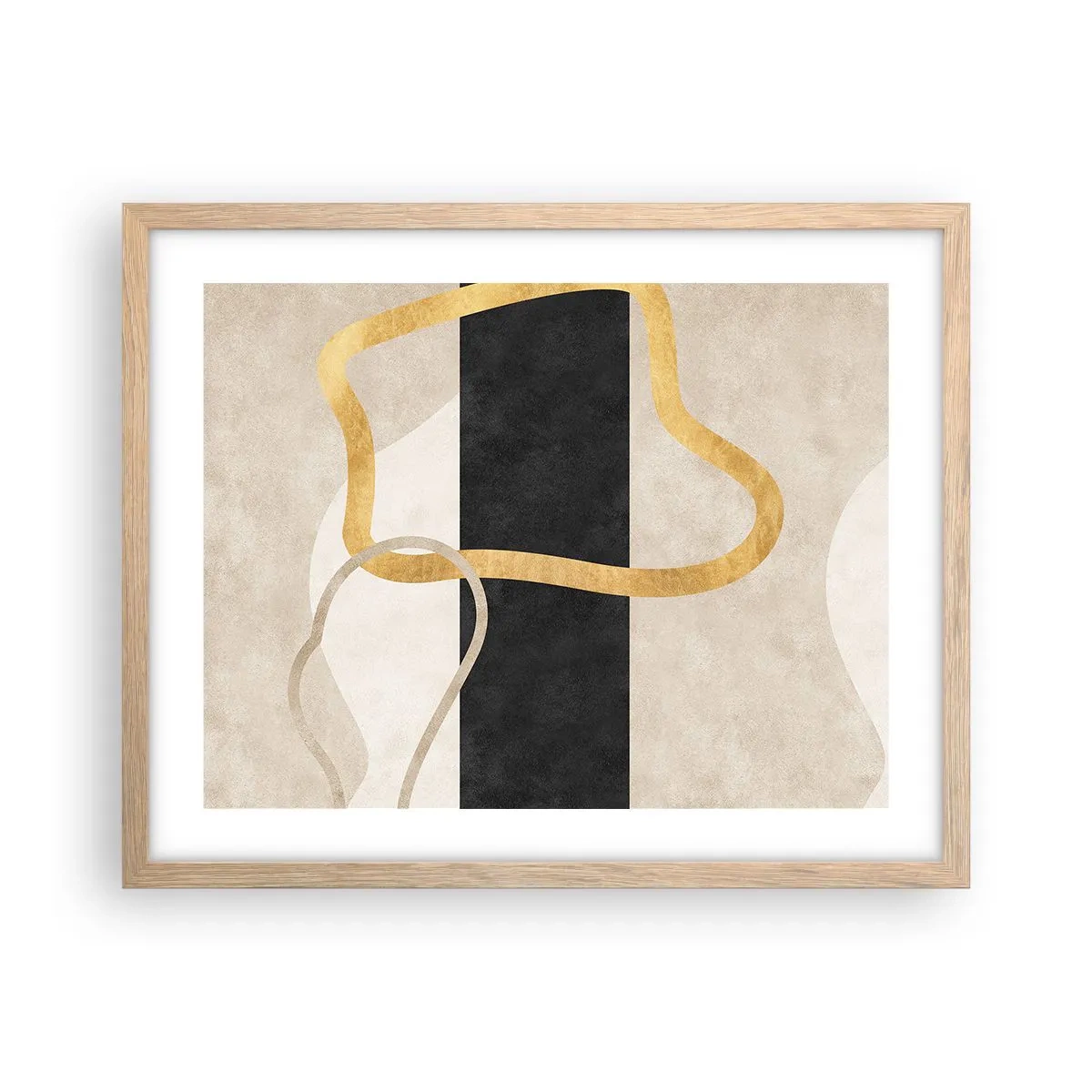 Affiche dans un chêne clair - Poster - Formes emmellées - 50x40 cm