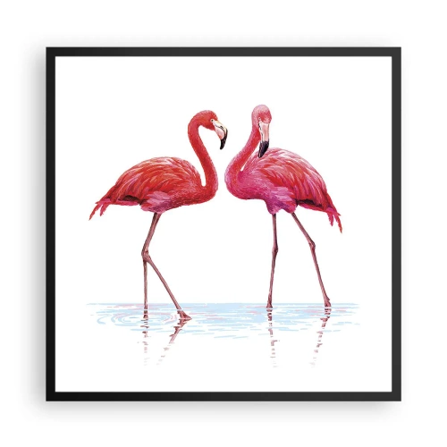 Affiche dans un cadre noir - Poster - Rendez-vous rose - 60x60 cm