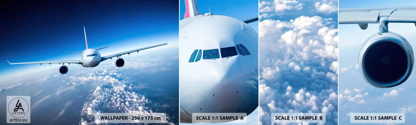 Échantillon De Papier Peint Standard Eco - Je vole parce que je le veux - Avion, Avion, Voyage - 100x30 cm