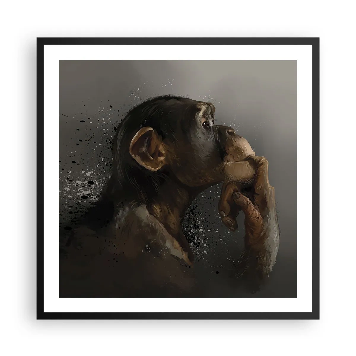 Affiche dans un cadre noir - Poster - Certainement un penseur - 60x60 cm