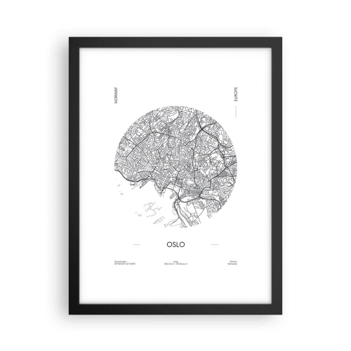 Affiche dans un cadre noir - Poster - Anatomie d’Oslo - 30x40 cm