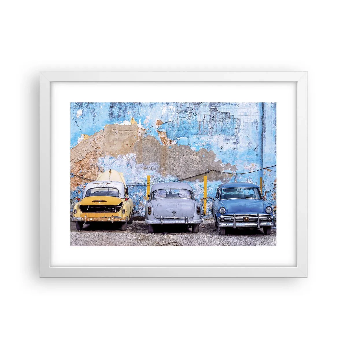 Affiche dans un cadre blanc - Poster - Rencontre de vétérans - 40x30 cm