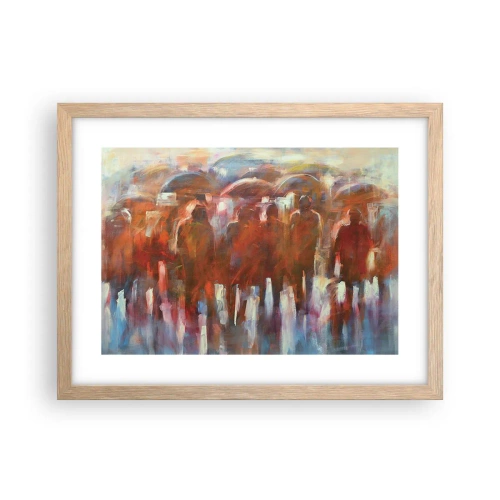 Affiche dans un chêne clair - Poster - Identiques sous la pluie et dans le brouillard - 40x30 cm