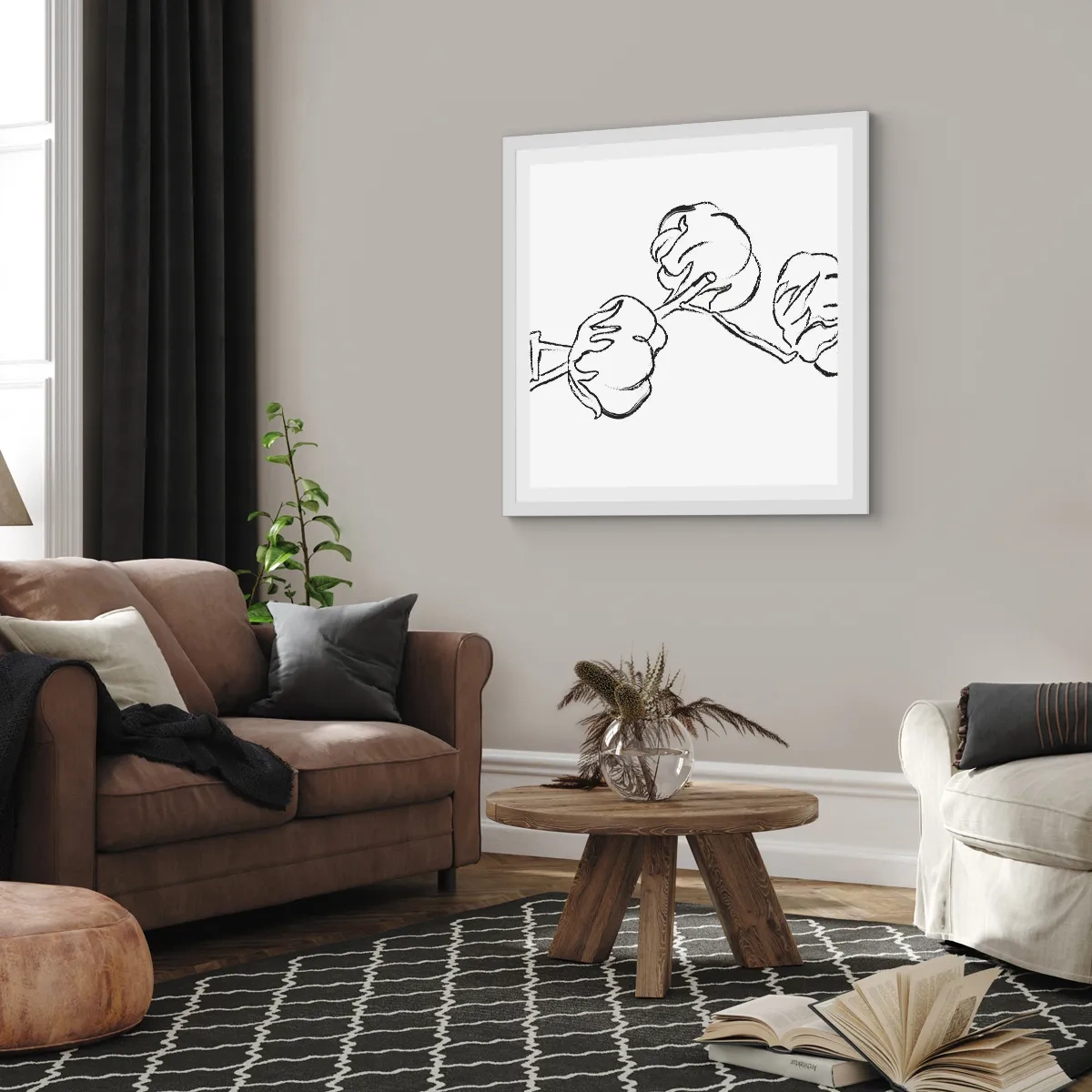 Affiche dans un cadre blanc - Poster - Duvet de coton - 60x60 cm