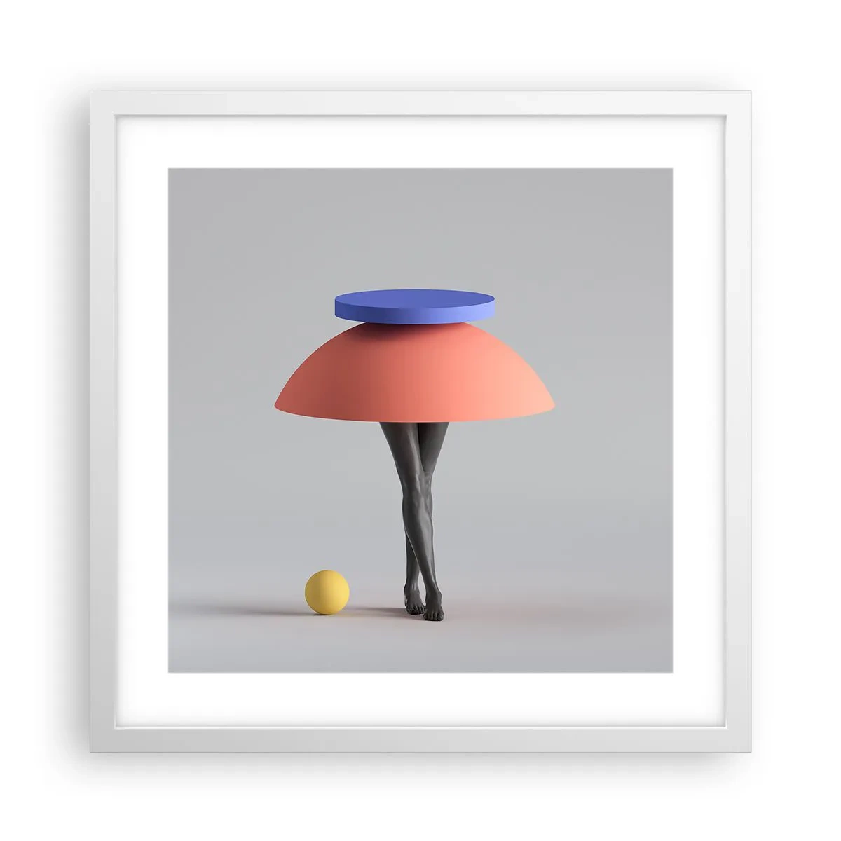 Affiche dans un cadre blanc - Poster - Composition surréaliste - 40x40 cm