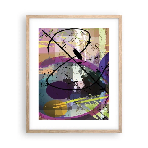 Affiche dans un chêne clair - Poster - Vous pouvez aller tout droit ou autour - 40x50 cm