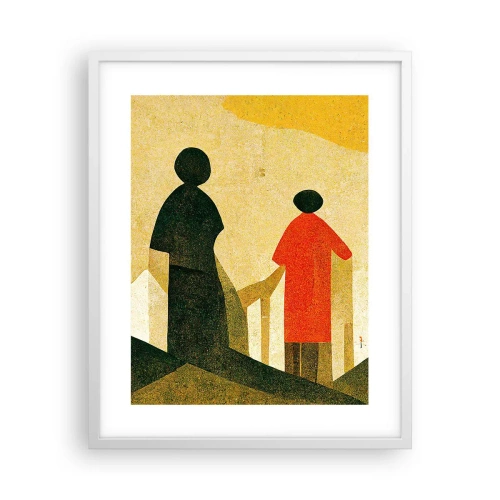 Affiche dans un cadre blanc - Poster - La route est encore longue - 40x50 cm