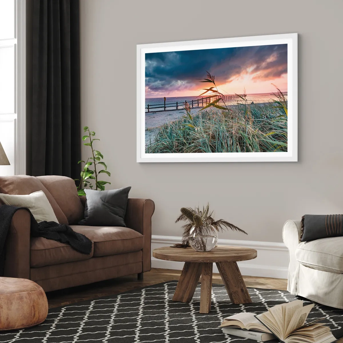 Affiche dans un cadre blanc - Poster - Ça ne passe pas avec le vent - 100x70 cm