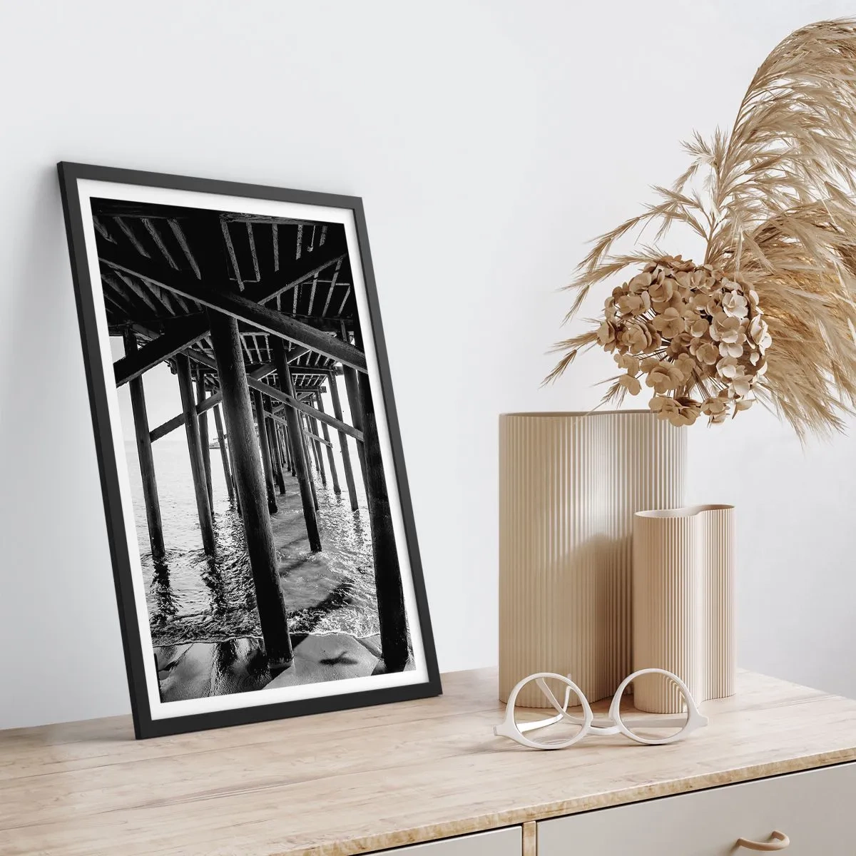 Affiche dans un cadre noir - Poster - Refuge de plage - 70x100 cm