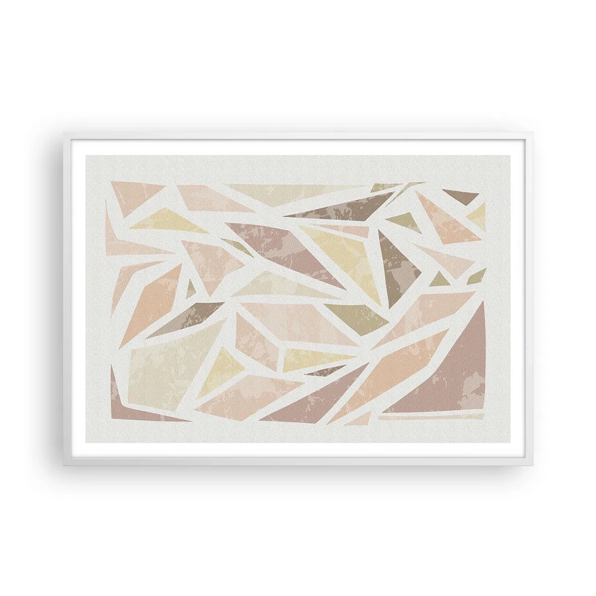 Affiche dans un cadre blanc - Poster - Composition de vitraux - 100x70 cm