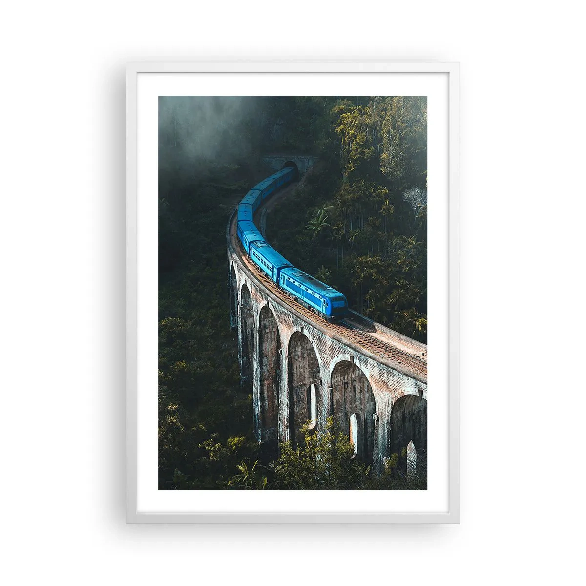 Affiche dans un cadre blanc - Poster - Train nature - 50x70 cm