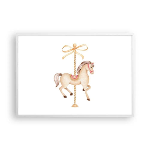 Affiche dans un cadre blanc - Poster - Un trot gracieux - 100x70 cm