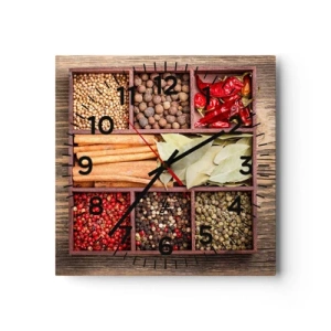 Horloge murale - Pendule murale - Ordre des formes, bouquet d'arômes - 30x30 cm