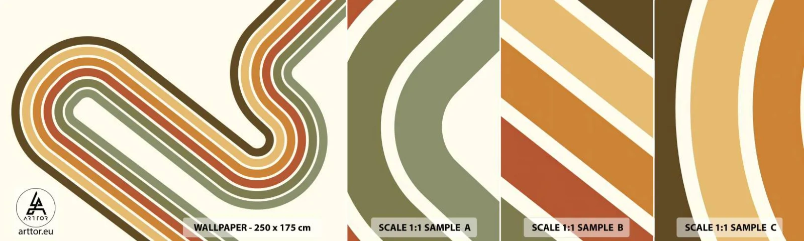 Échantillon De Papier Peint Standard Eco - En zig zag vers le but - Abstraction, Morceau, Modèle moderne - 100x30 cm