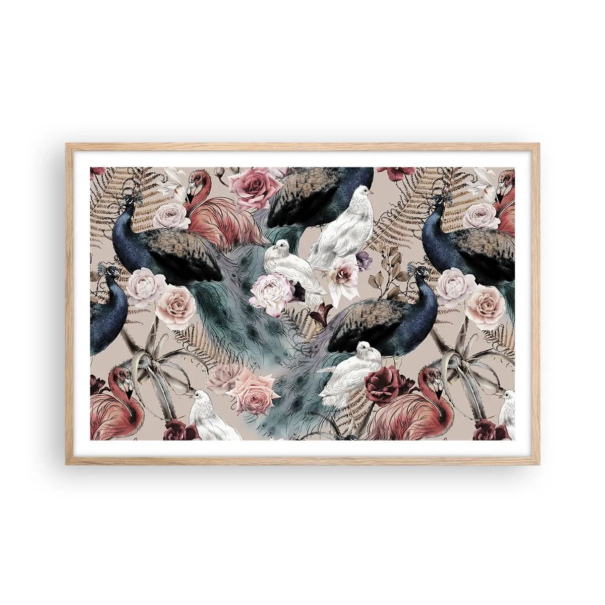 Affiche dans un chêne clair - Poster - Dans un jardin de palace - 91x61 cm