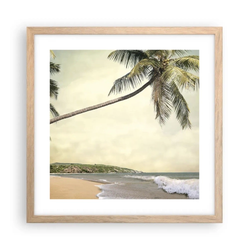 Affiche dans un chêne clair - Poster - Rêve tropical - 40x40 cm