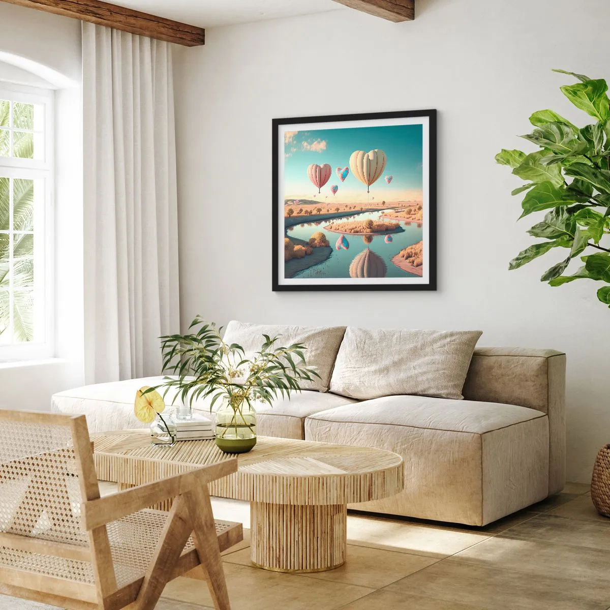 Affiche dans un cadre noir - Poster - L'amour te permet de t'élever - 30x30 cm