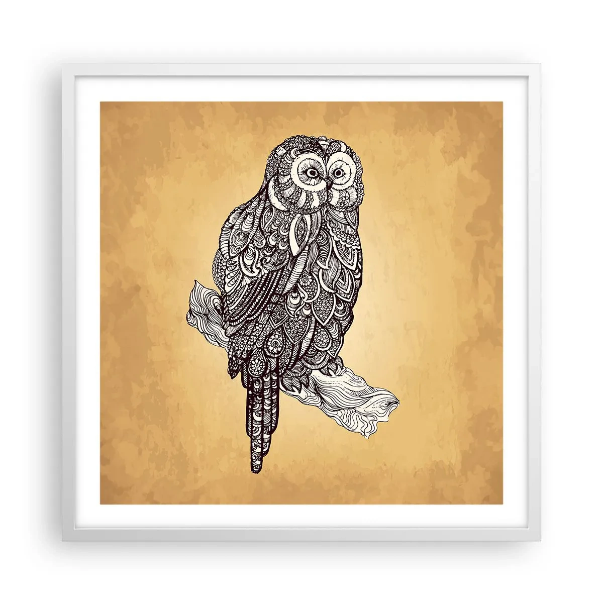 Affiche dans un cadre blanc - Poster - Ornements complexes de sagesse - 60x60 cm