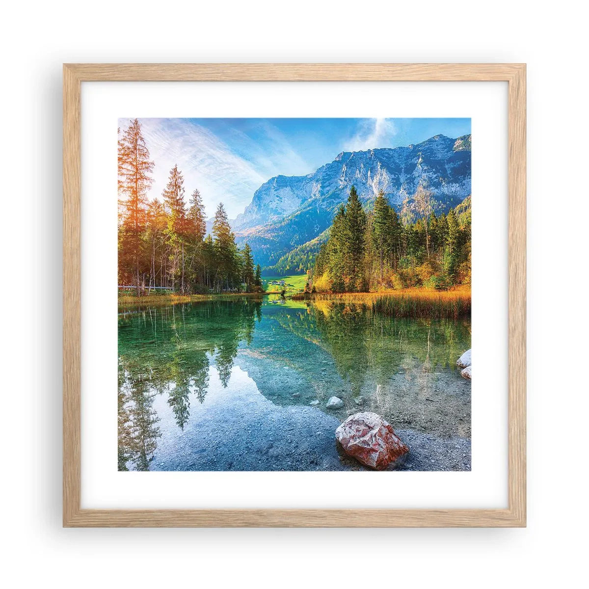 Affiche dans un chêne clair - Poster - Douceur automnale - 40x40 cm