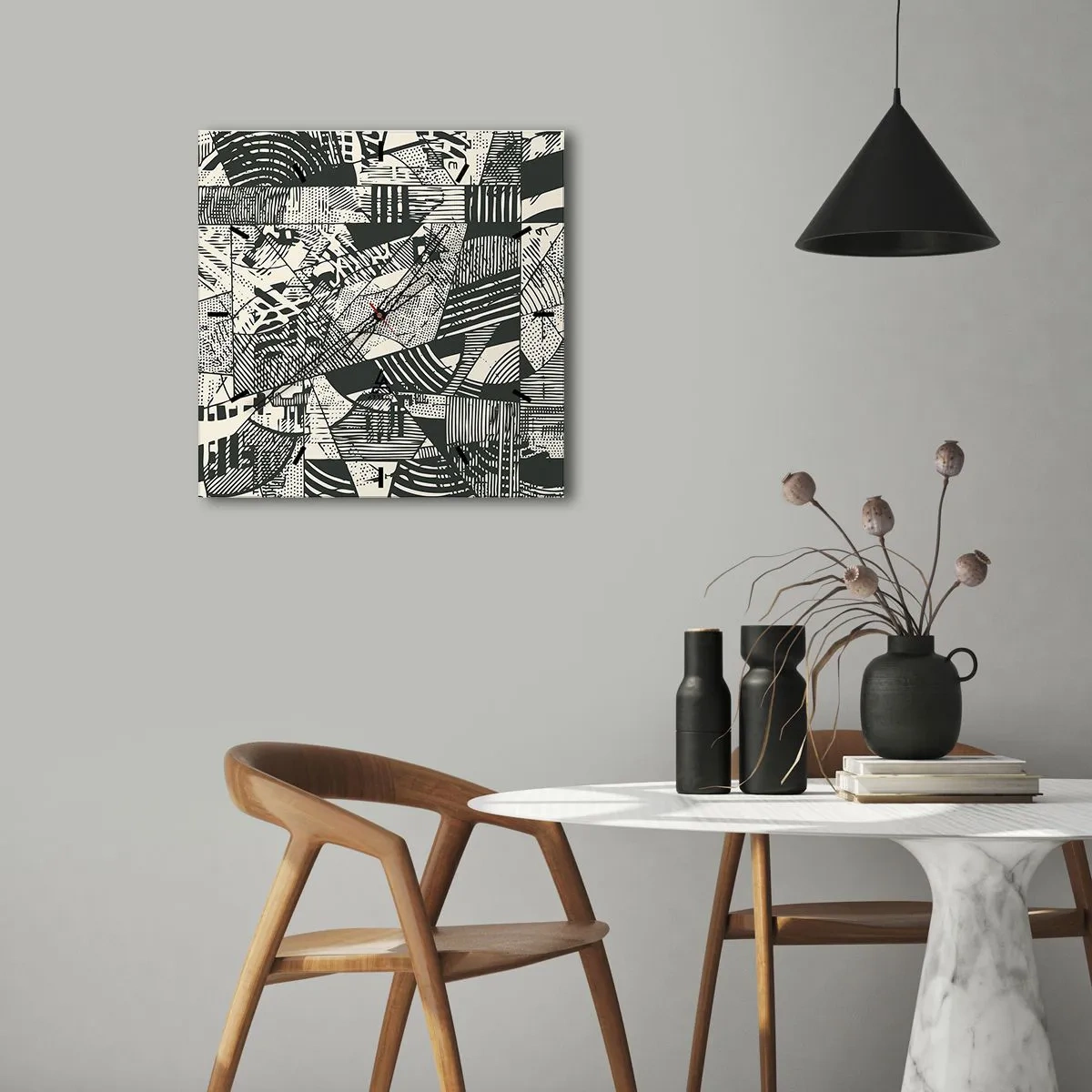 Horloge murale - Pendule murale - Dynamique du modernisme - 30x30 cm