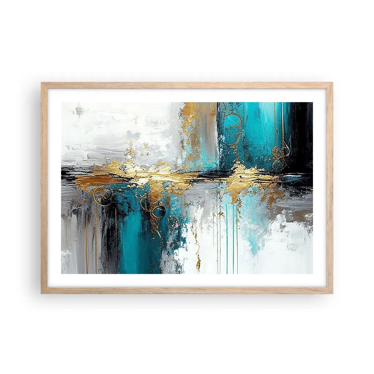 Affiche dans un chêne clair - Poster - Tout coule - 70x50 cm