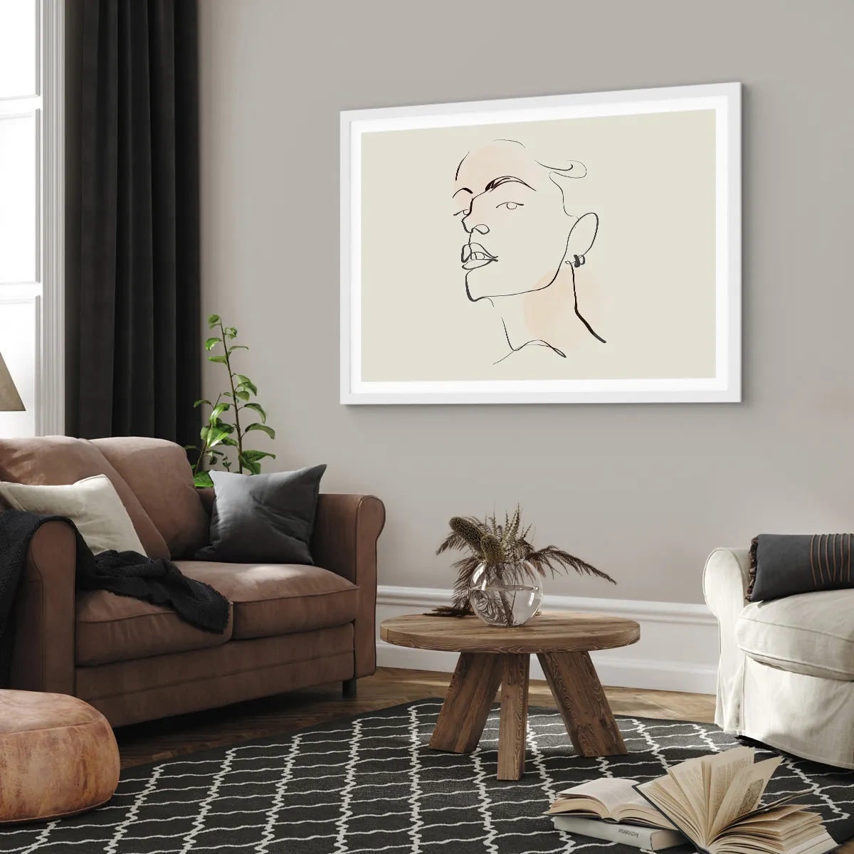 Affiche dans un cadre blanc - Poster - Regard fier - 50x40 cm