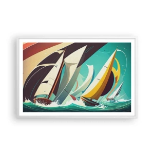 Affiche dans un cadre blanc - Poster - Bonne chance avec les éléments - 91x61 cm