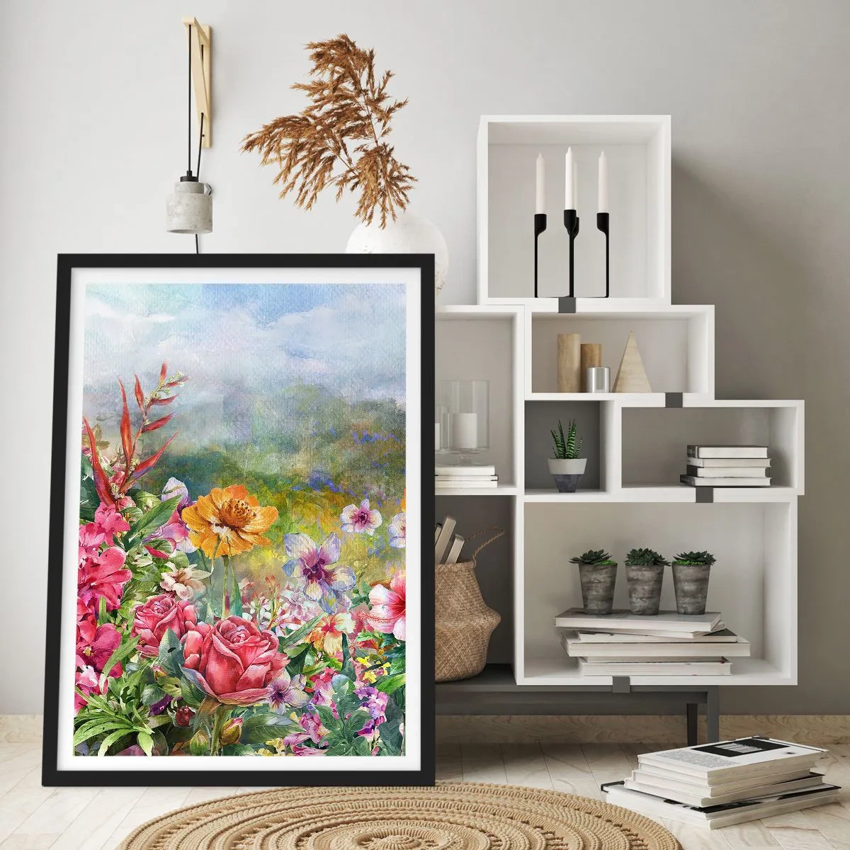Affiche dans un cadre noir - Poster - Un jardin devenu fou - 40x50 cm