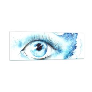 Impression sur verre - Image sur verre - Plongez-vous dans le bleu du regard - 90x30 cm