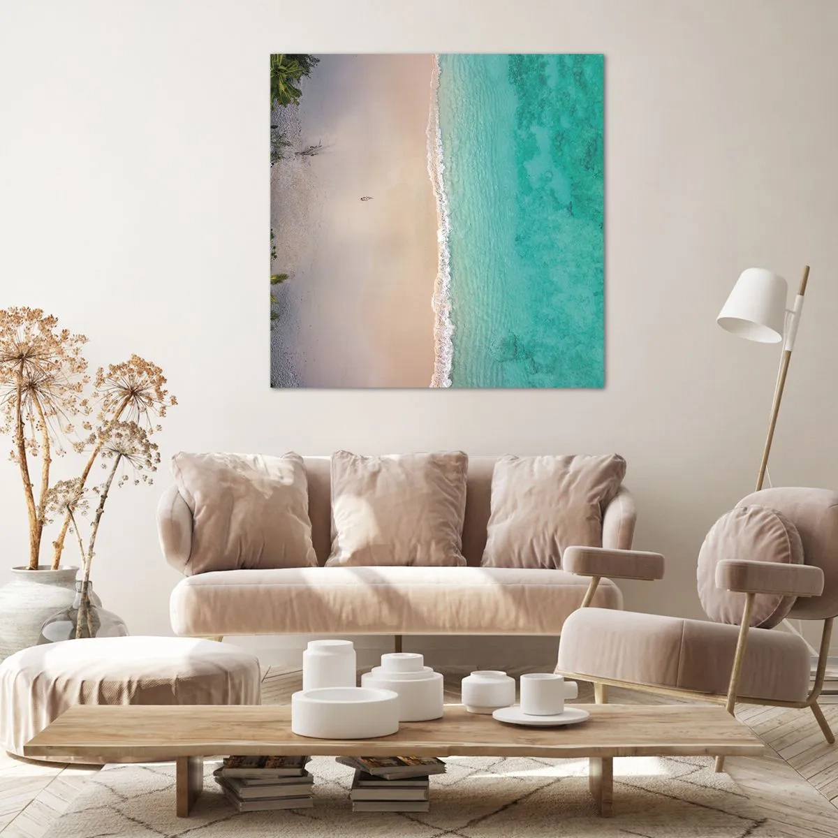 Impression sur toile - Image sur toile - Plage paradisiaque - 40x40 cm