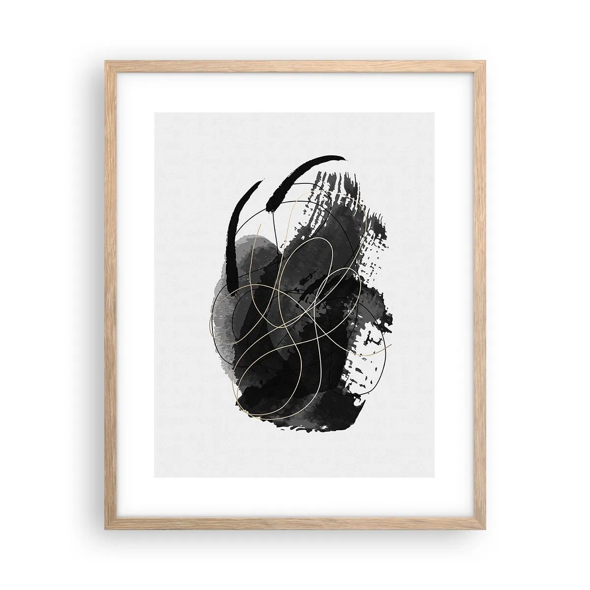 Affiche dans un chêne clair - Poster - Fait de noir - 40x50 cm