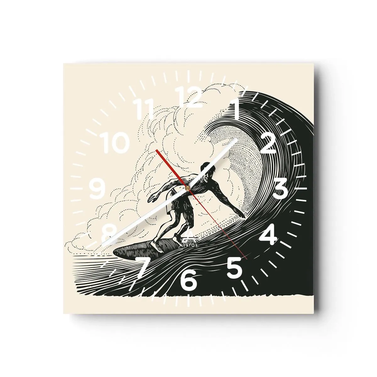 Horloge murale - Pendule murale - Le roi de la vague - 40x40 cm