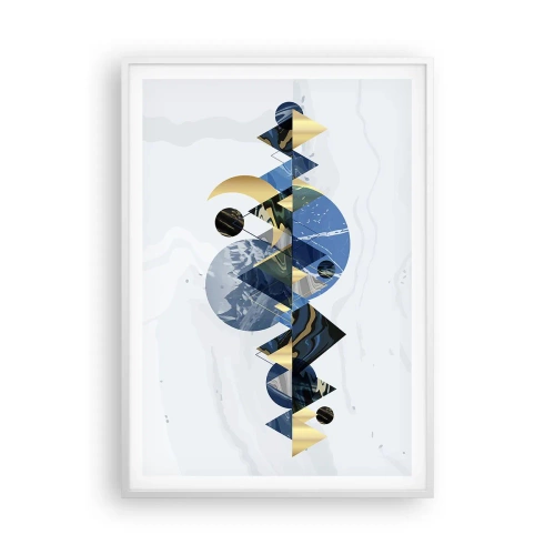 Affiche dans un cadre blanc - Poster - Paysage géométrique - 70x100 cm