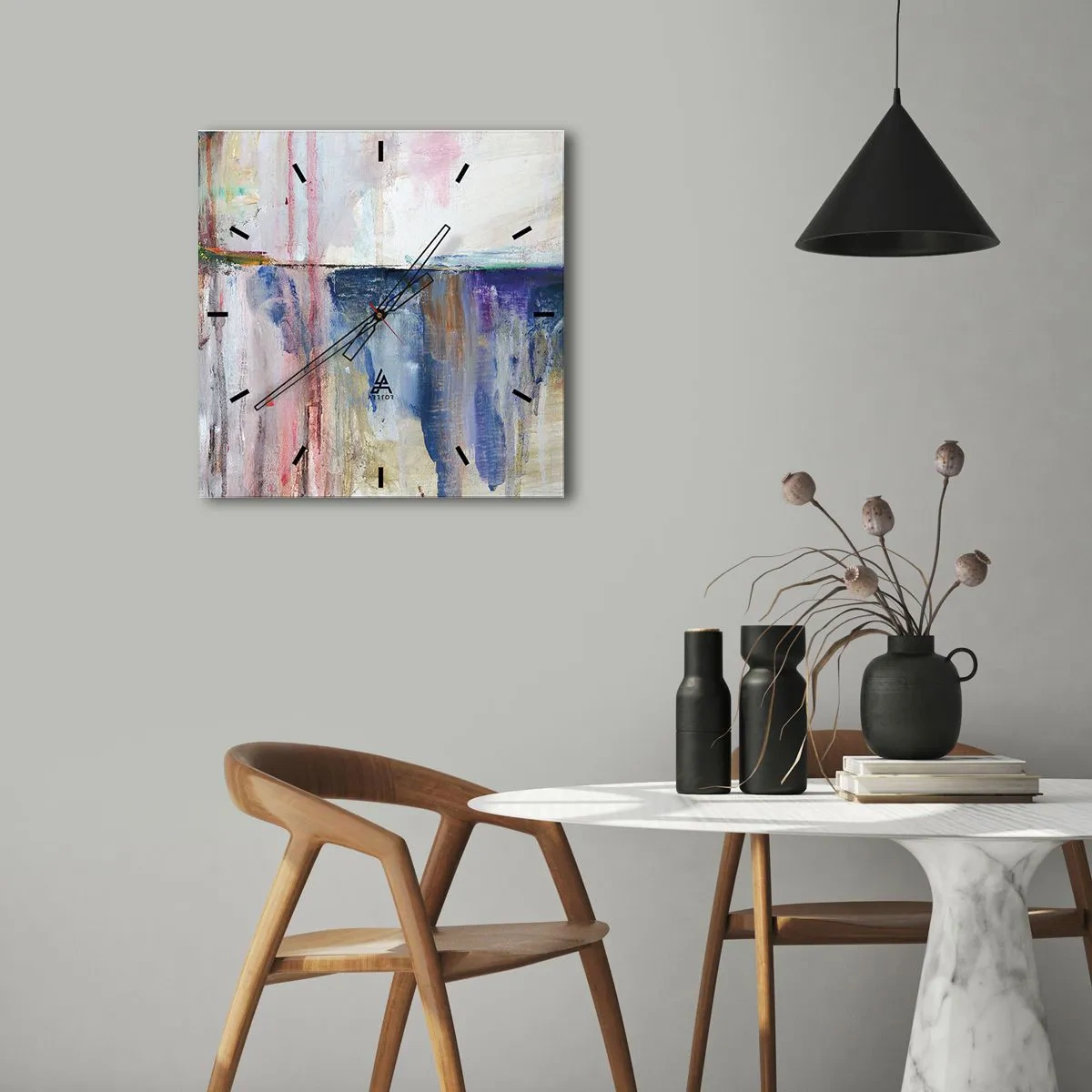 Horloge murale - Pendule murale - Impressions et associations colorées - 40x40 cm