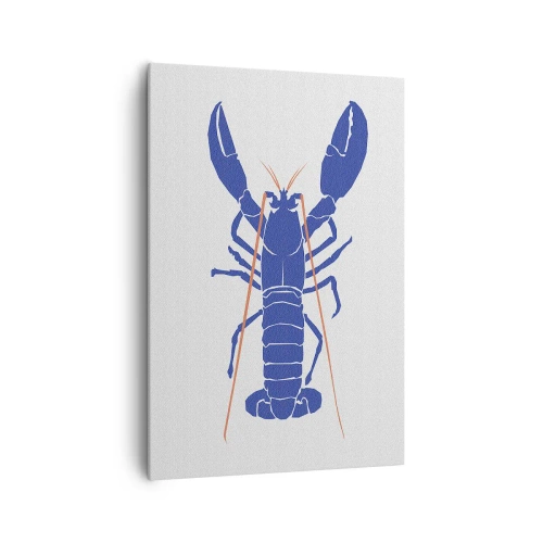 Impression sur toile - Image sur toile - Homard exquis en bleu marine - 70x100 cm