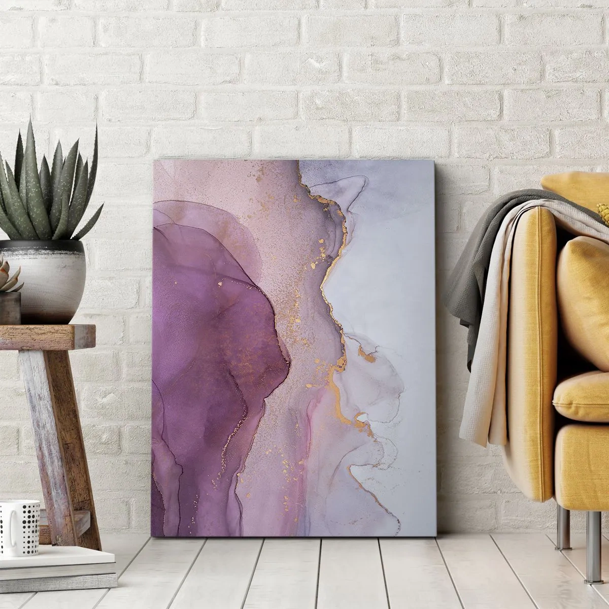 Impression sur toile - Image sur toile - Vagues lilas et violettes - 45x80 cm