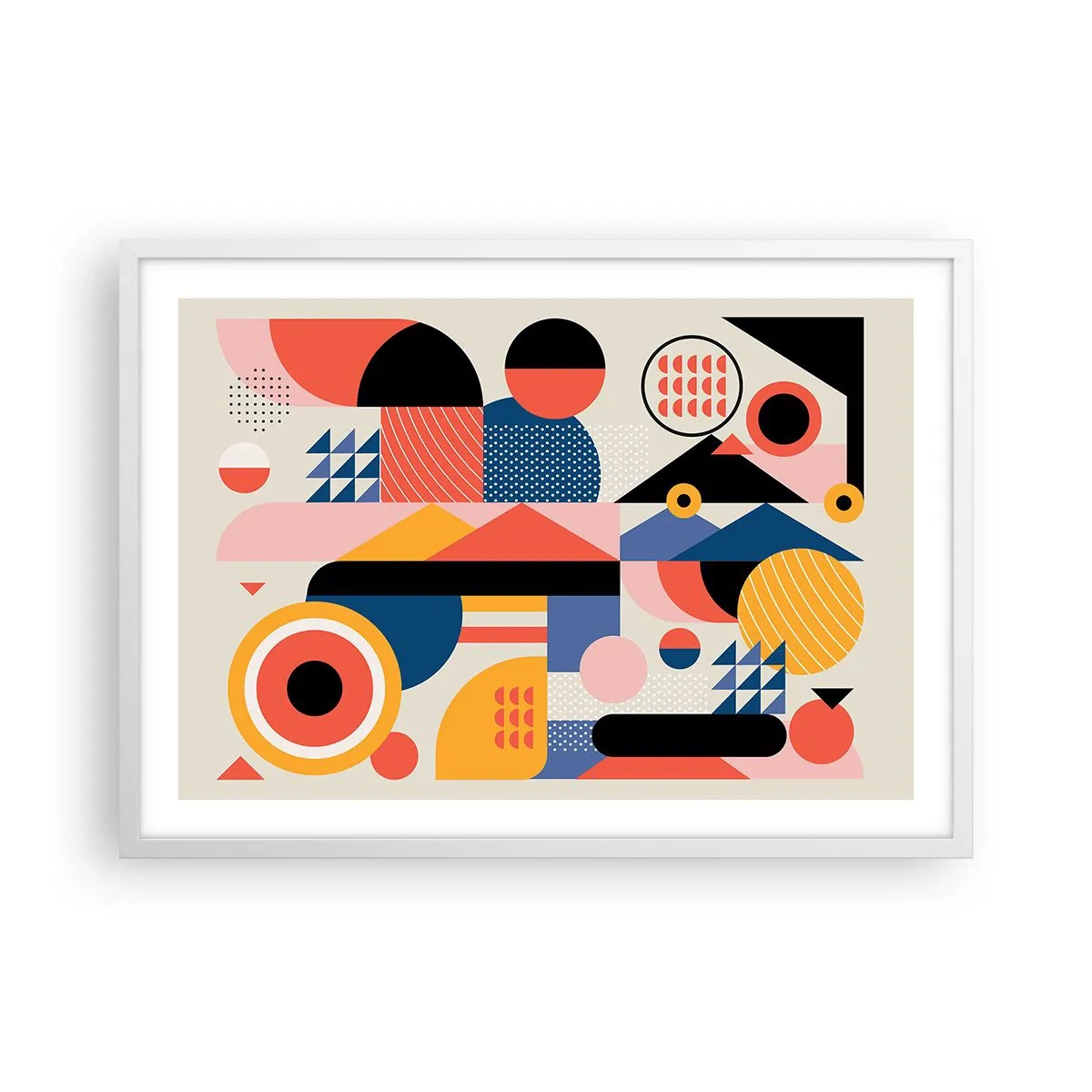 Affiche dans un cadre blanc - Poster - Composition : jouer - 70x50 cm