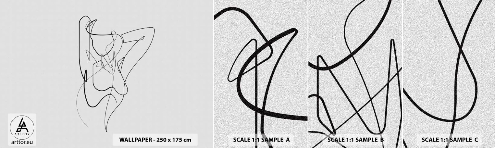 Échantillon de Papier Peint Autocollant Deluxe Sticker - Vraiment, tu es comme ça... - Abstraction, Le corps de la femme, Graphique - 100x30 cm