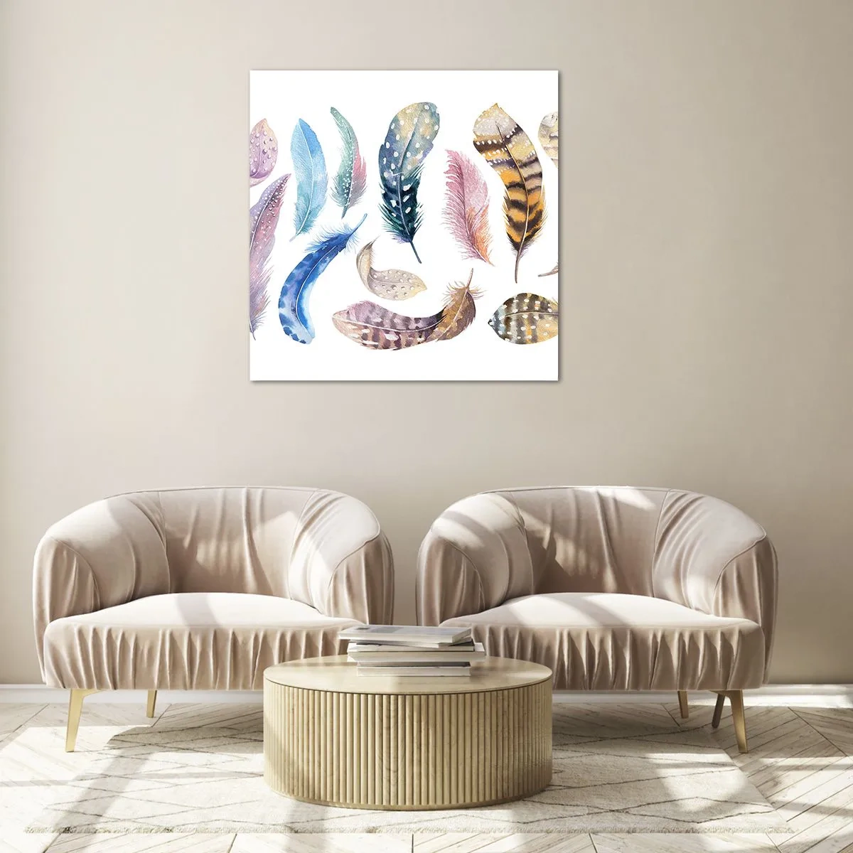 Impression sur verre - Image sur verre - Léger, bariolé et multicolore - 60x60 cm