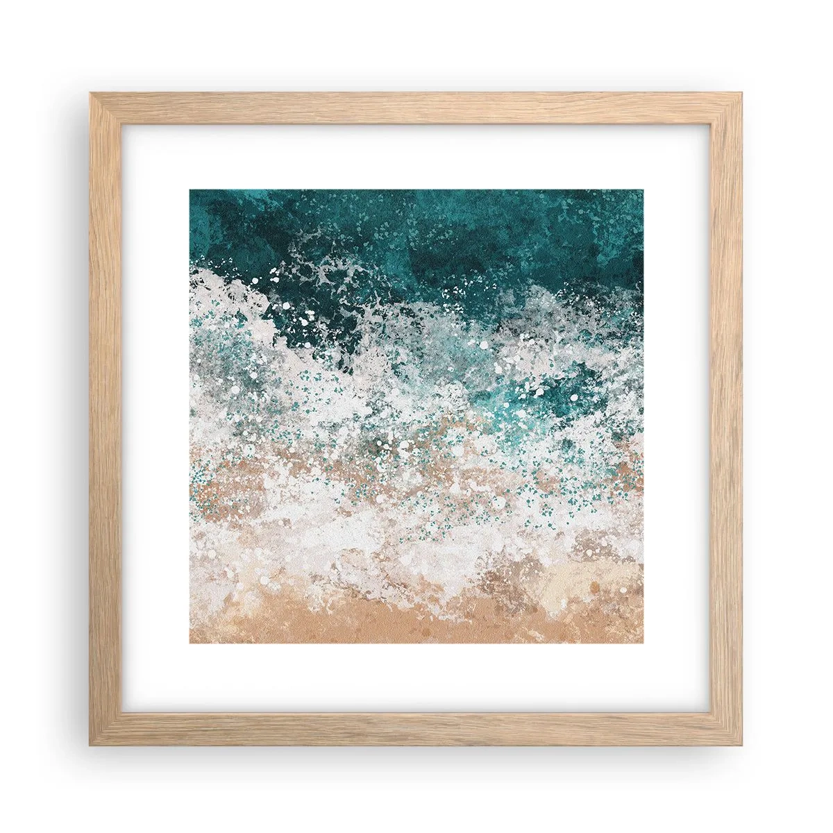 Affiche dans un chêne clair - Poster - Histoires de la mer - 30x30 cm