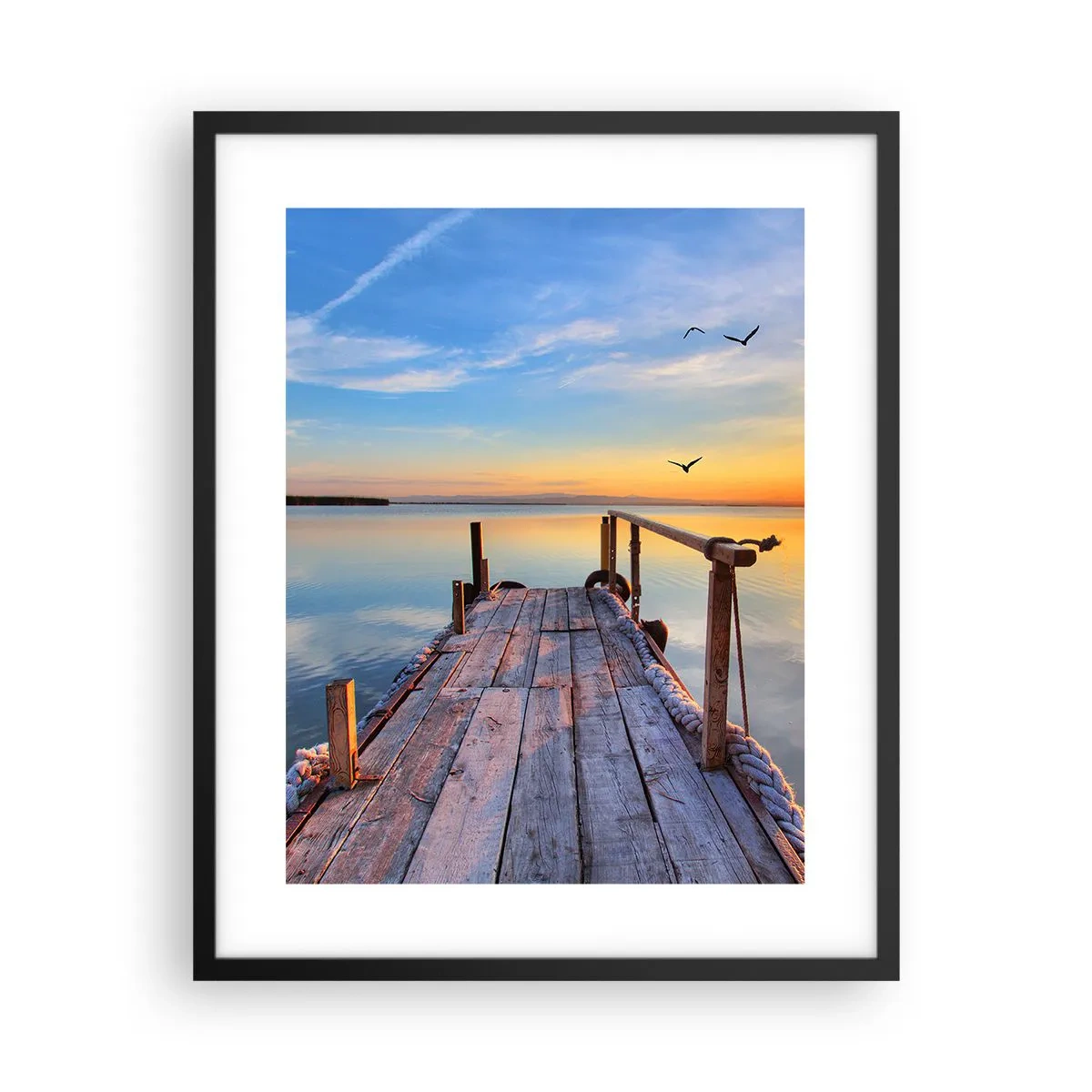 Affiche dans un cadre noir - Poster - Marcher droit vers le soleil - 40x50 cm