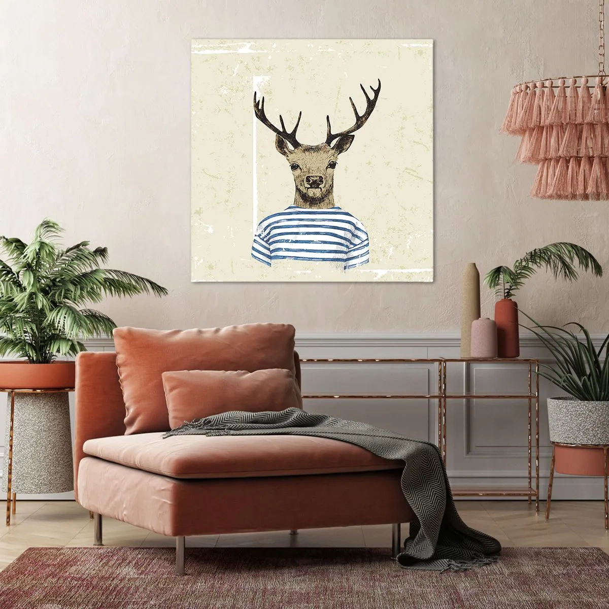 Impression sur toile - Image sur toile - Parce que j'aime les chemises rayées - 30x30 cm