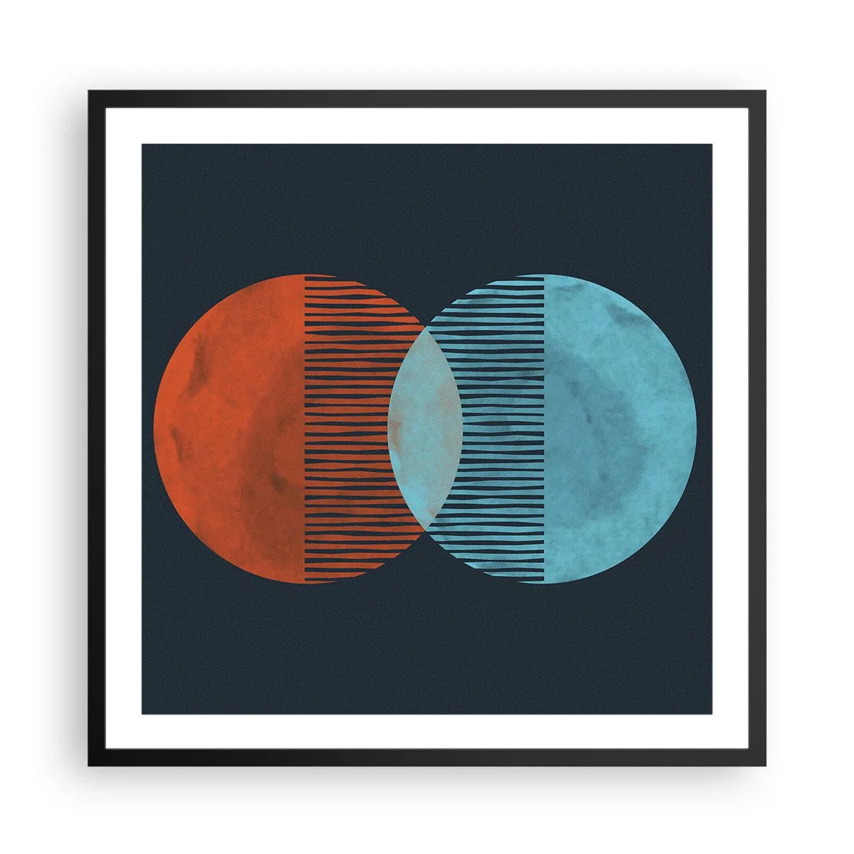 Affiche dans un cadre noir - Poster - Fantaisie astronomique - 60x60 cm