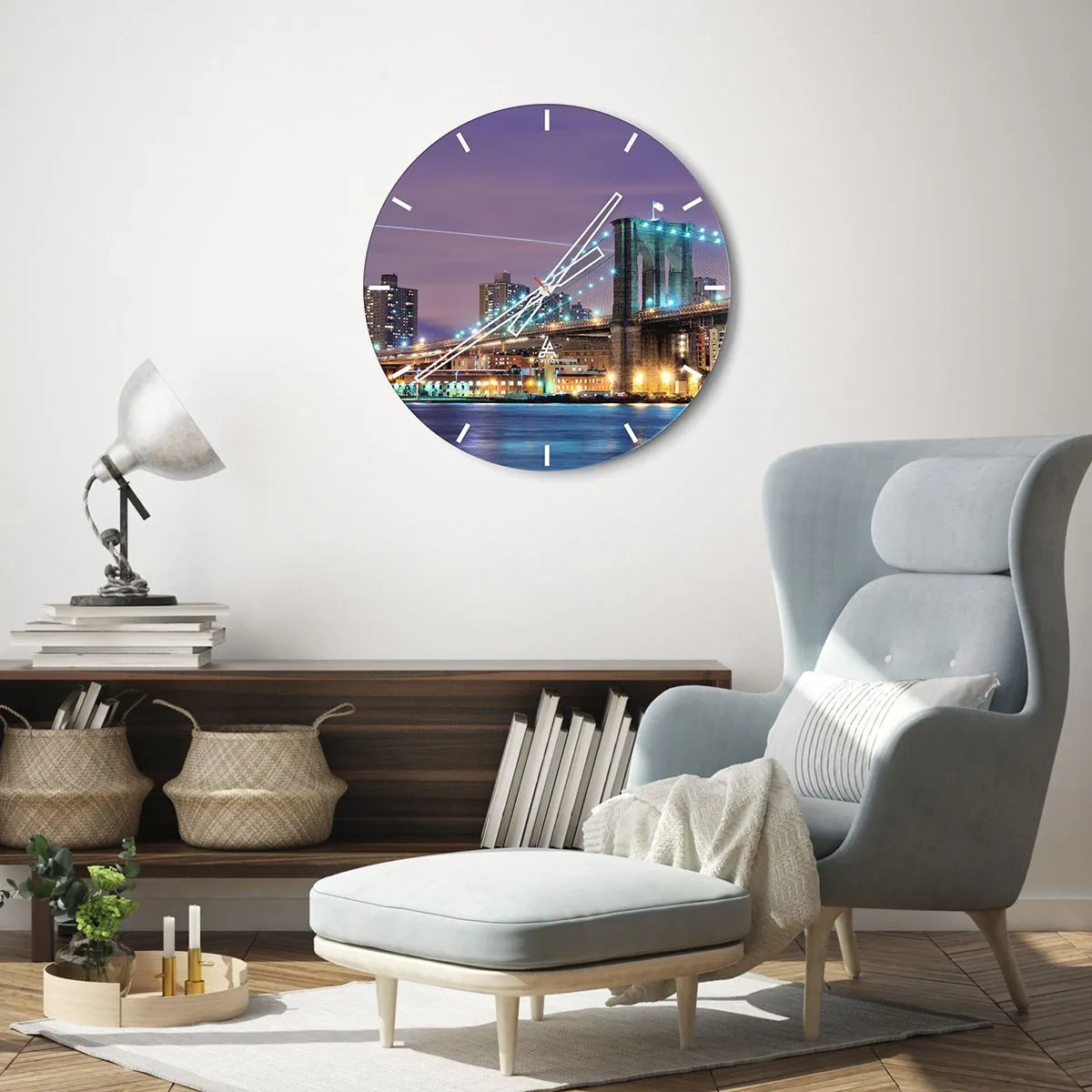 Horloge murale - Pendule murale - Depuis de nombreuses années le pont de Brooklyn - 40x40 cm