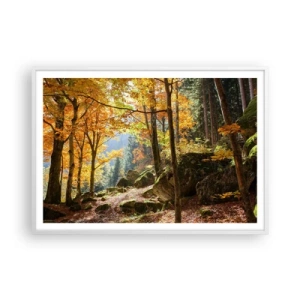 Affiche dans un cadre blanc - Poster - Il est temps de se détendre - 100x70 cm