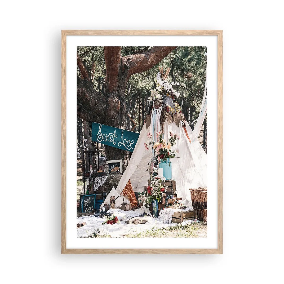 Affiche dans un chêne clair - Poster - Make love… - 50x70 cm