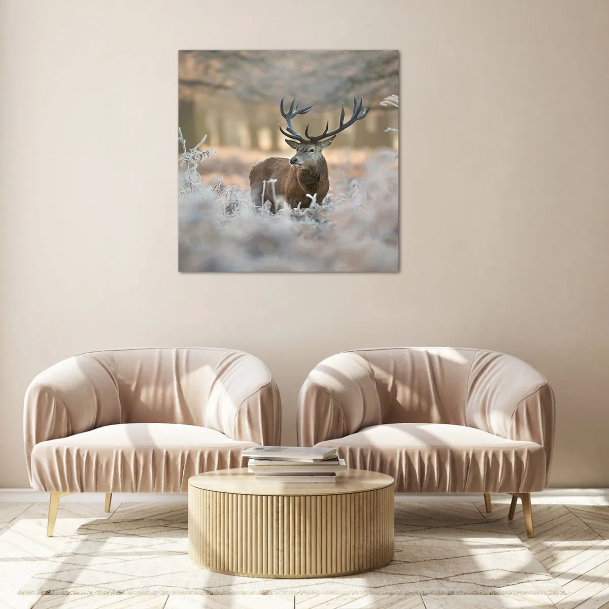 Impression sur verre - Image sur verre - Une matinée animée - 70x70 cm