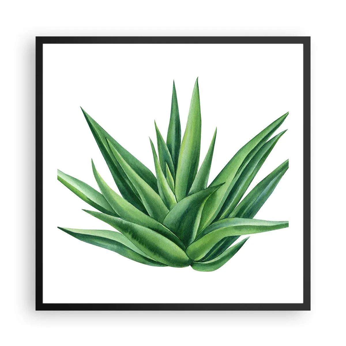 Affiche dans un cadre noir - Poster - Vert – force – vie - 60x60 cm