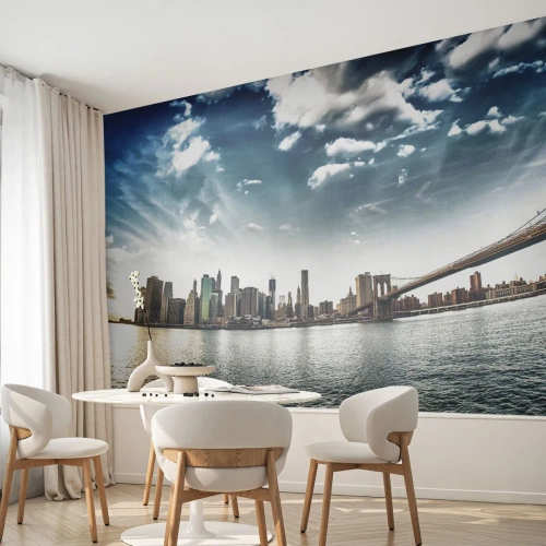 Papier Peint Photo Standard Eco - L'île de verre - Ville, New York, Architecture - 350x256 cm